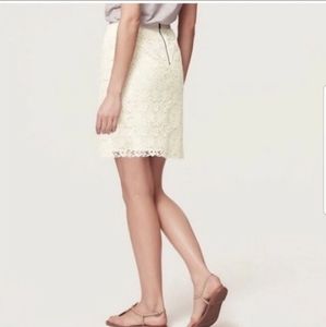 Loft cream lace mini skirt 0P